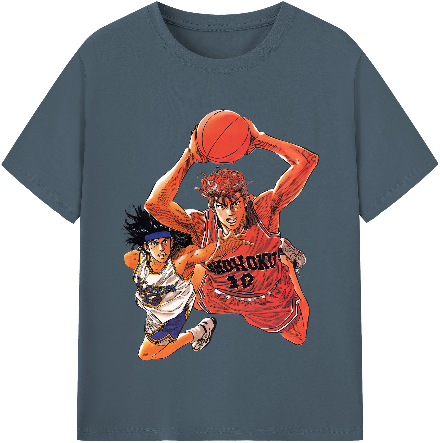 SLAM DUNK／スラムダンク 綿100％半袖Tシャツ（フロントプリント）
